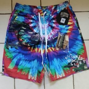 Billionaire Boys Club of tie-dyed swim tru…